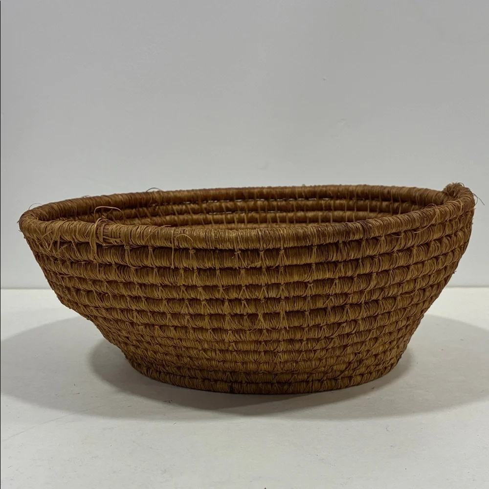 Handwoven Brown Basket W/ a Bendy Flowy Feel Very Sturdy Bread Basket Holiday